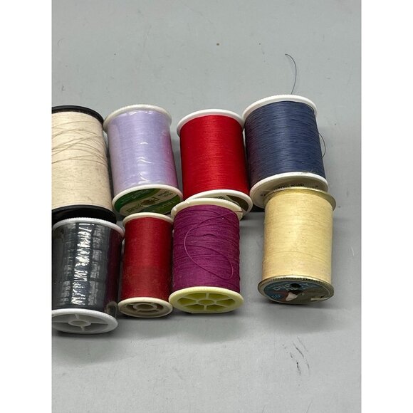 10 spools of polyester thread varying colors red white and sizes READ - Picture 6 of 6